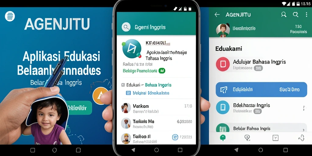 Antarmuka AGENJITU yang menarik untuk belajar Bahasa Inggris.