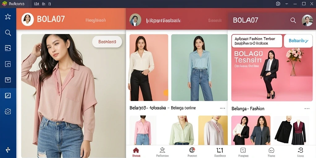 Tampilan antarmuka BOLA07 yang modern dan menarik untuk belanja fashion.