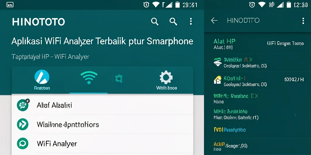 Antarmuka HINOTOTO menampilkan analisis jaringan WiFi secara jelas.