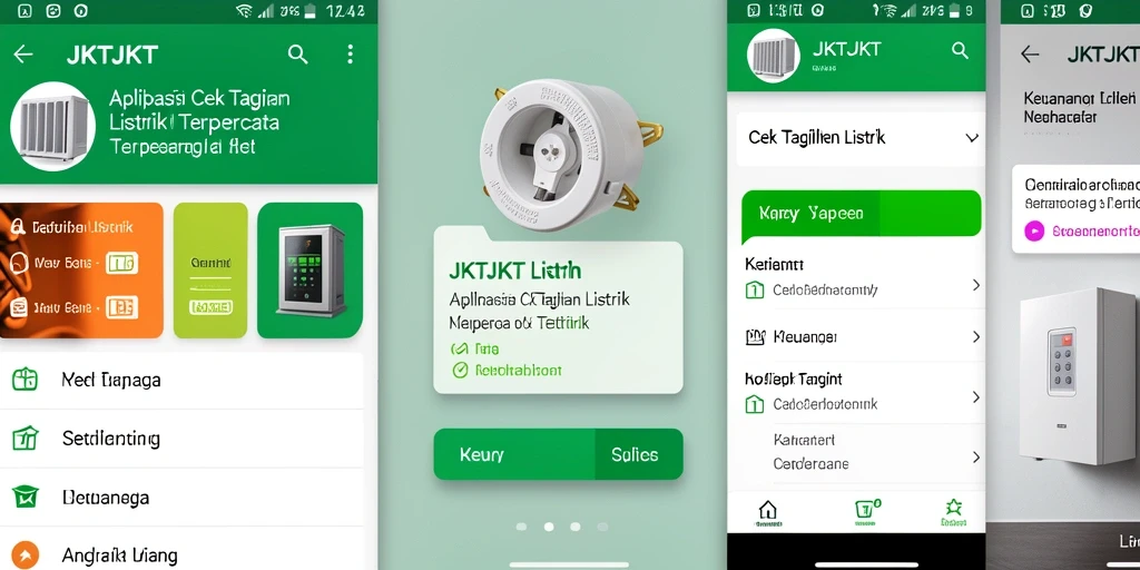 Screenshot utama JKTJKT menunjukkan antarmuka cek tagihan listrik yang mudah digunakan.