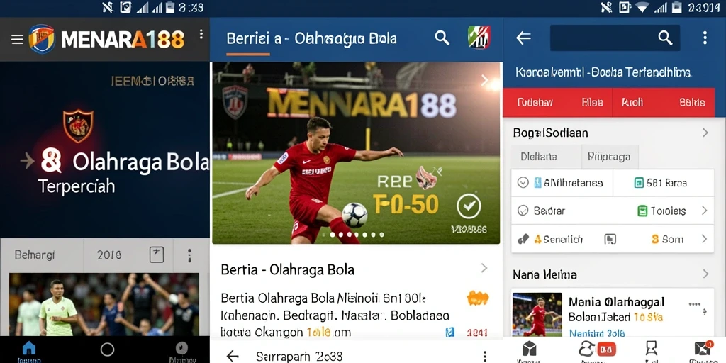 Antarmuka pengguna MENARA188 menampilkan berita olahraga bola terbaru.